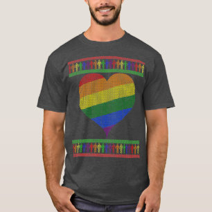 Camiseta Navidades gay en el corazón arcoiris 2