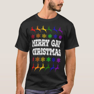 Camiseta Navidades gay LGBT renos Snowflakes funge