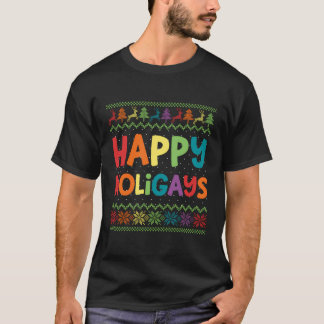 Camiseta Navidades Gays Graciosos Lgbt Felices Holigays Arc