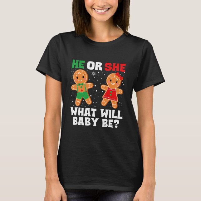 Camiseta Navidades Género revelan pan de jengibre (Anverso)