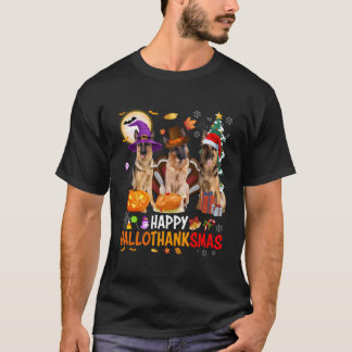 Camiseta Navidades German Shepherd Santa Halloween Hallotha