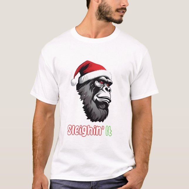 Camiseta Navidades Gigantes Monster Gorilla Navidad Santa H (Anverso)