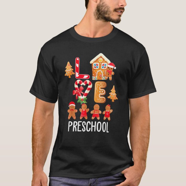 Camiseta Navidades Gingerbread de la profesora de amor pre  (Anverso)