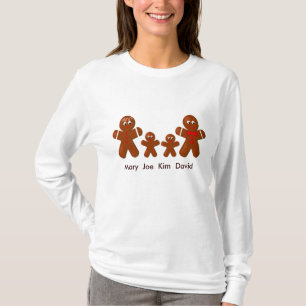 Camiseta Navidades Gingerbread Familia de Cuatro Damas S T