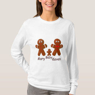 Camiseta Navidades Gingerbread Familia de Tres Damas LS