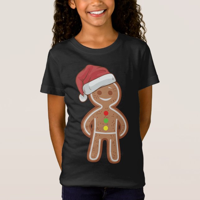 Camiseta Navidades Gingerbread Man Cookie Santa Hat Funny A (Anverso)