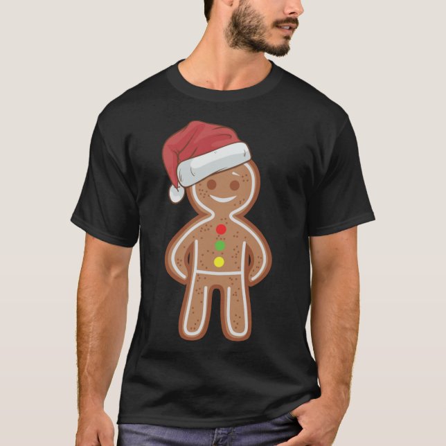 Camiseta Navidades Gingerbread Man Cookie Santa Hat Funny A (Anverso)
