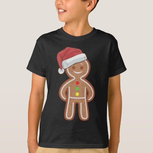 Camiseta Navidades Gingerbread Man Cookie Santa Hat Funny A (Anverso)