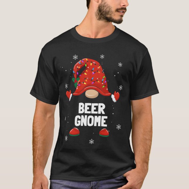 Camiseta Navidades Gnome Beer Gnome familia Navidades vinta (Anverso)