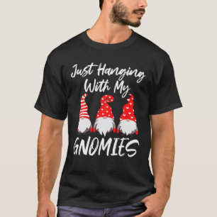 Camiseta Navidades Gnome Sólo Colgando Con Mis Gnomies Paja