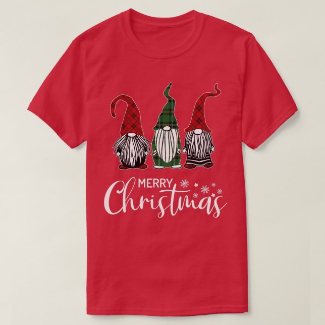 Camiseta Navidades Gnomys En Gorras De Placas Gracioso Rega (Diseño del anverso)