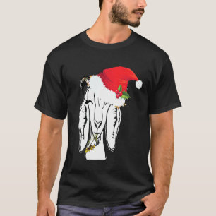 Camiseta Navidades Goat Adorable Santa Hat Farm Animal