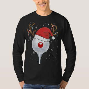 Camiseta Navidades Goft Reindeer Funny Santa Hat Golf Lover