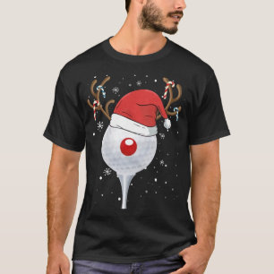 Camiseta Navidades Goft Reindeer Funny Santa Hat Golf Lover