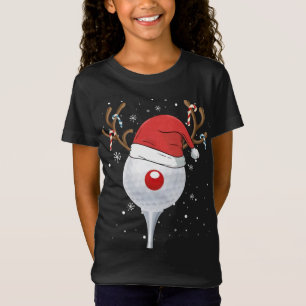 Camiseta Navidades Goft Reindeer Funny Santa Hat Golf Lover