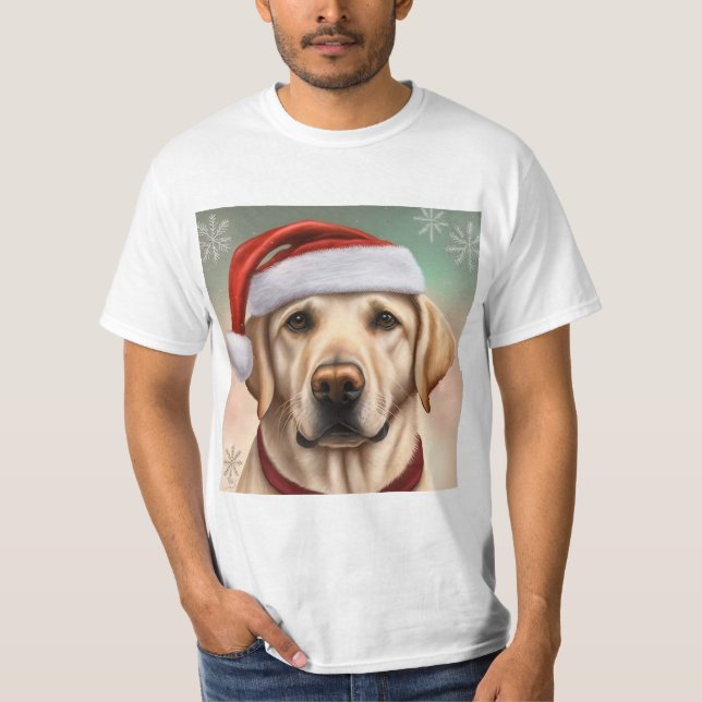 Camiseta Navidades golden Labrador , Regalo de amante de lo (Anverso)
