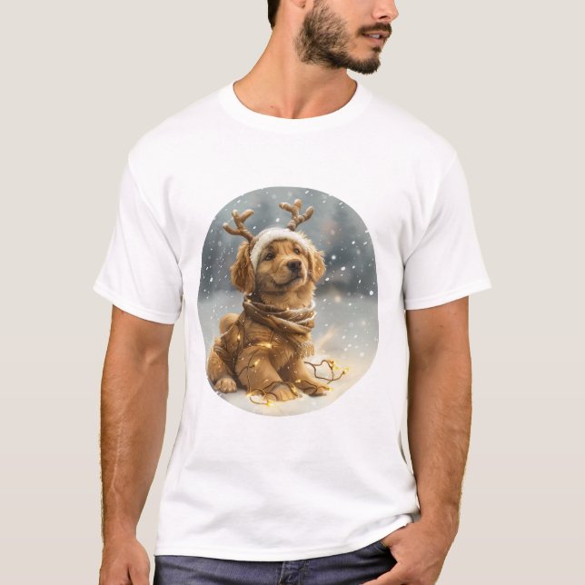 Camiseta Navidades Golden Retriever Puppy (Anverso)