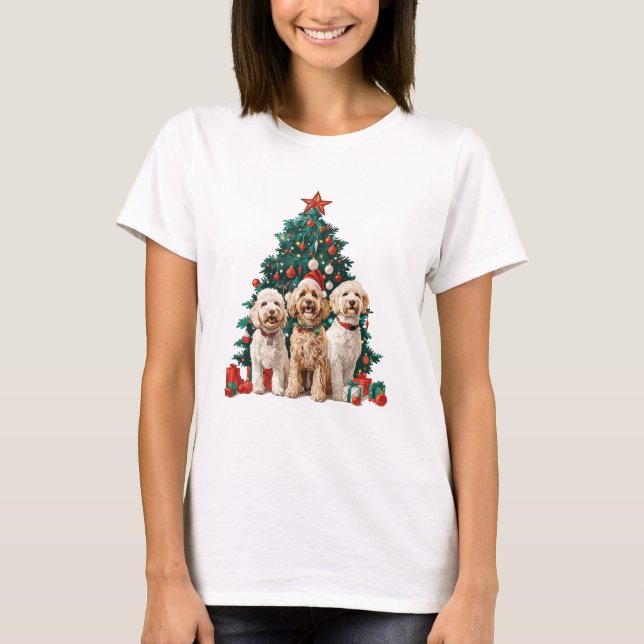 Camiseta Navidades Goldendoodle Dogs (Anverso)