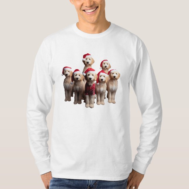 Camiseta Navidades Goldendoodle, perro de navidad (Anverso)