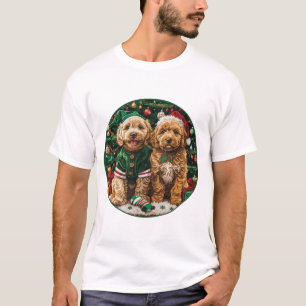Camiseta Navidades Goldendoodle Puppy Dogs