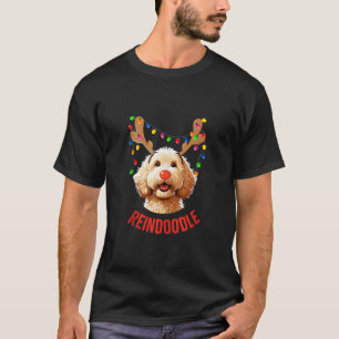 Camiseta Navidades Goldendoodle Reindeer Doodle Dog Reindoo