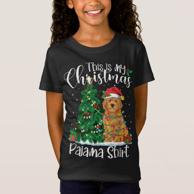 Camiseta Navidades Goldendoodle Reindeer Funny Pajama Dog L (Anverso)