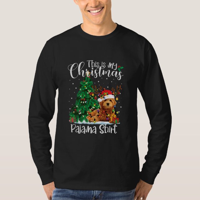Camiseta Navidades Goldendoodle Reindeer Funny Pajama Perro (Anverso)