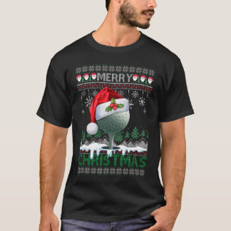 Camiseta Navidades Golf Santa Hat Golfer Graciosa Nochebuen