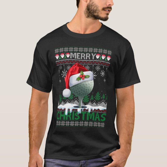 Camiseta Navidades Golf Santa Hat Golfer Graciosa Nochebuen (Anverso)