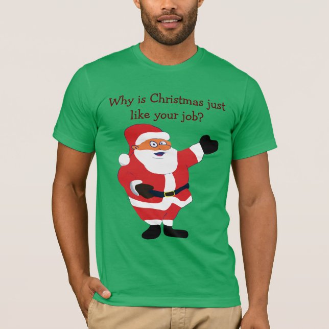Camiseta Navidades Gordo Man Santa Office Humor Chiste grac (Anverso)