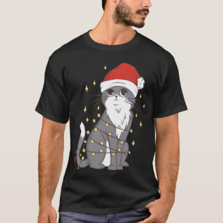 Camiseta Navidades Gorras de gatos alumbran a Navidades de