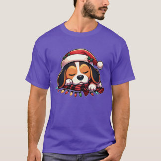 Camiseta Navidades Gorras Navidades Fairy Lights Beagle