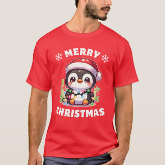 Camiseta Navidades Gorras Navidades Fairy Lights Penguin re