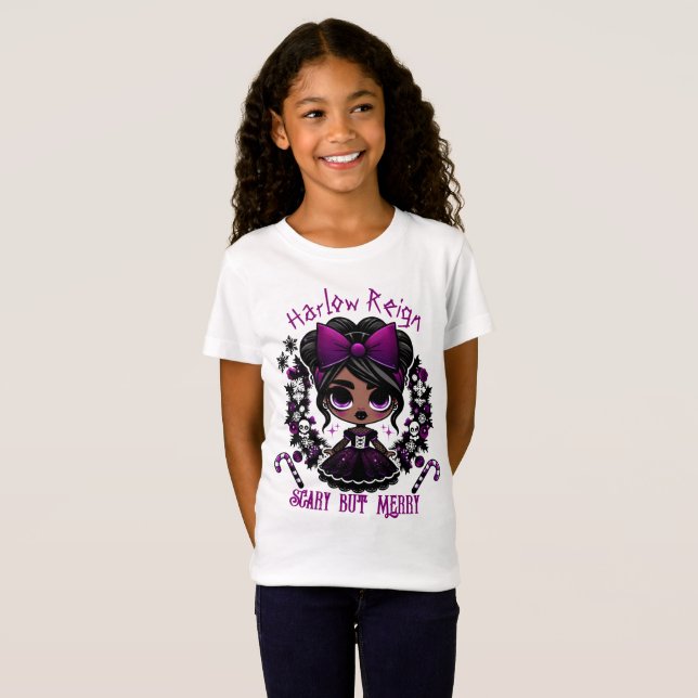 Camiseta Navidades góticos morados Chica de Gótico étnico (Anverso completo)