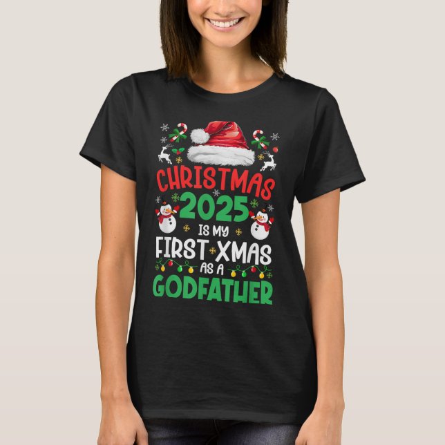 Camiseta Navidades Graciosos 2025 Es Mi Primera Navidad Com (Anverso)