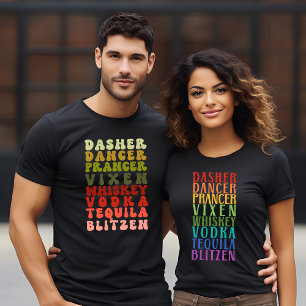 Camiseta Navidades graciosos bautizan alcohol para renos va
