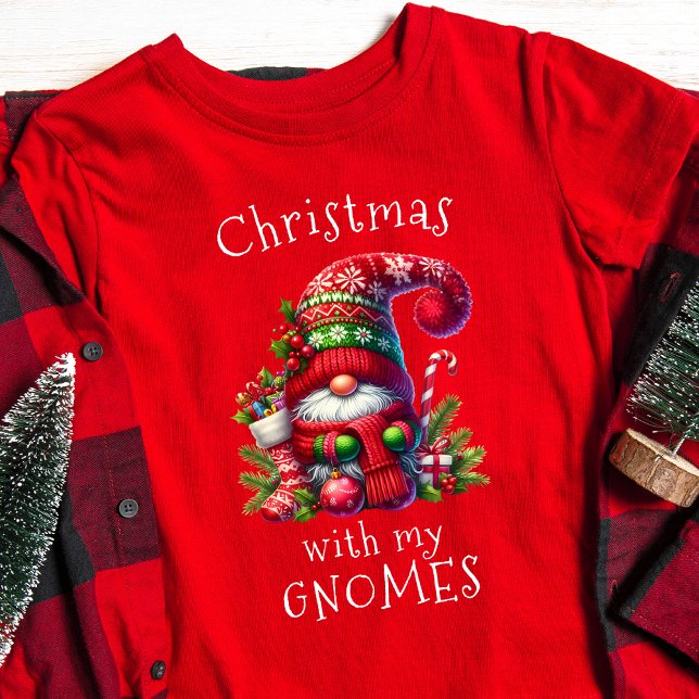 Camiseta Navidades graciosos con mis vacaciones en Gnomes (Subido por el creador)