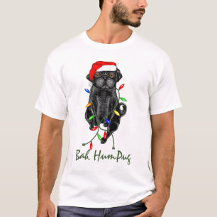 Camiseta Navidades graciosos de Black Pug Dog Bah Humpug