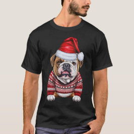 Camiseta Navidades graciosos de Bulldog lindo