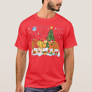Camiseta Navidades graciosos de camello reno iluminan