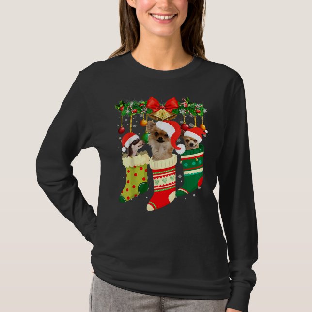 Camiseta Navidades graciosos de Chihuahua toman graciosas n (Anverso)