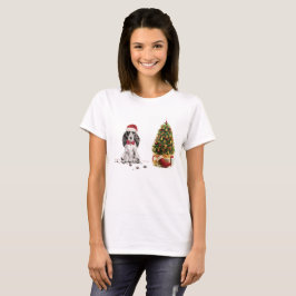 Camiseta Navidades graciosos de Cocker Spaniel con árbol