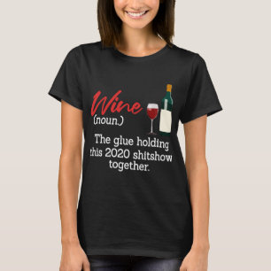 Camiseta Navidades Graciosos De Cuarentena De Vino Pajama P