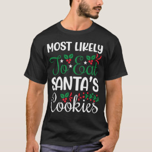 Camiseta Navidades graciosos de Eat Santa's Cookies