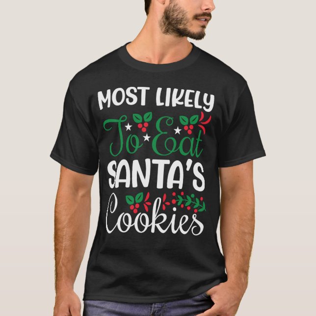 Camiseta Navidades graciosos de Eat Santa's Cookies (Anverso)