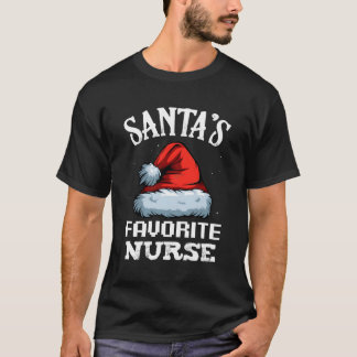 Camiseta Navidades Graciosos De Enfermera Favorita De Santa
