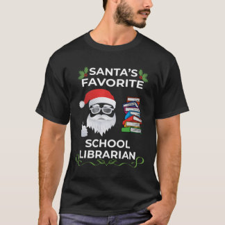 Camiseta Navidades Graciosos De La Biblioteca Escolar Favor
