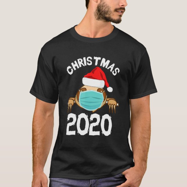 Camiseta Navidades graciosos de la máscara de la cara de Sl (Anverso)