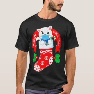 Camiseta Navidades graciosos de la máscara facial de un gat