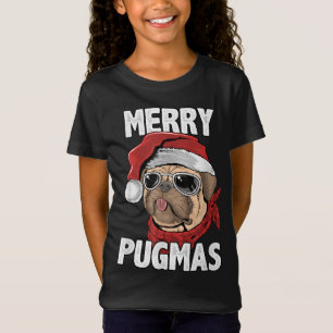 Camiseta Navidades graciosos de Merry Pugmas Pug Santa Hat 